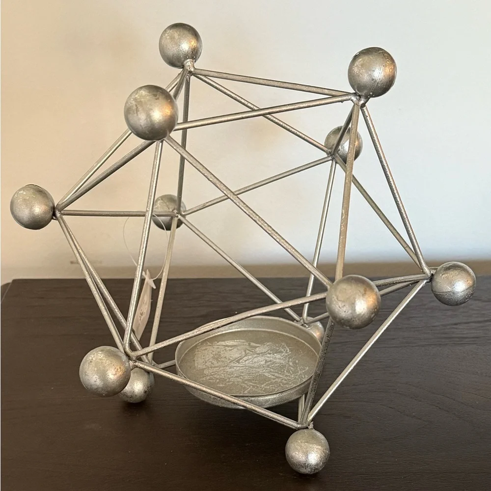 Bed Bath & Beyond Metal Geometric Candle Holder Lantern 10x9”